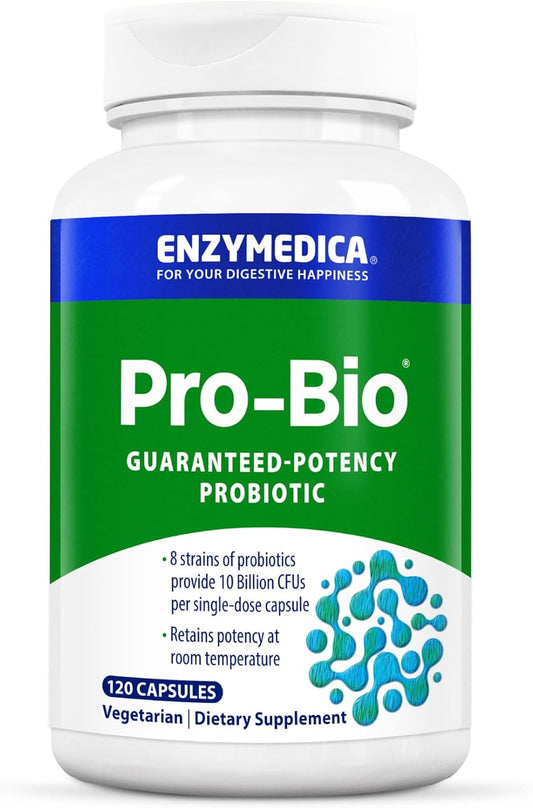 Enzymedica Pro-Bio: Shelf Stable Probiotic for Healthy Digestion, 10 Billion CFU, 120 Count
