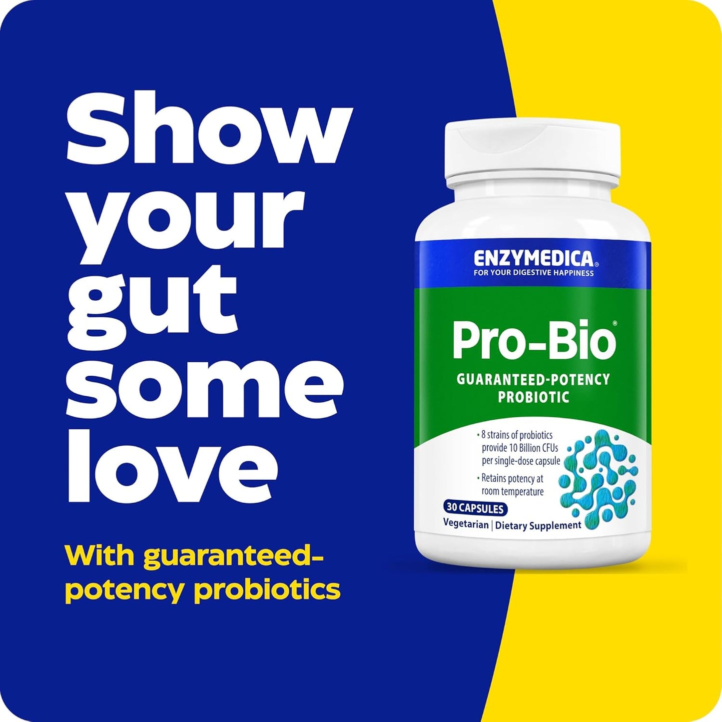 Enzymedica Pro-Bio: Shelf Stable Probiotic for Healthy Digestion - 10 Billion CFU, 30 Count