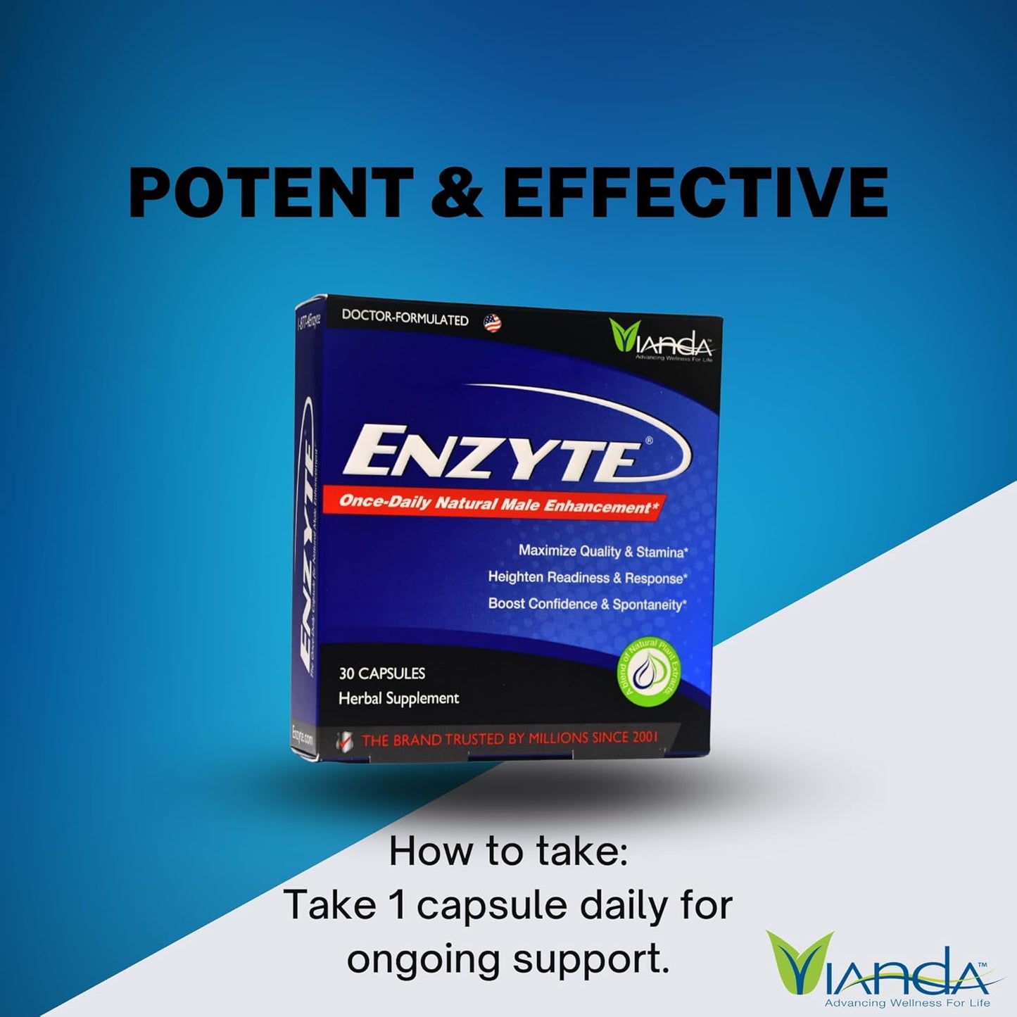 Enzyte MRC Enzyte® Male Enhancement Supplement for Blood Flow, Stamina, Quality - 30 Capsules (3 Pack) with Ginseng, Ginkgo Biloba, Horny Goat Weed, Muira Puama