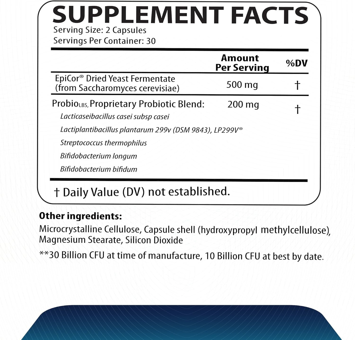 Epicor Probiotic Blend for Digestive, Immune, and Gut Health - Vegan & Non-GMO - 60 Capsules