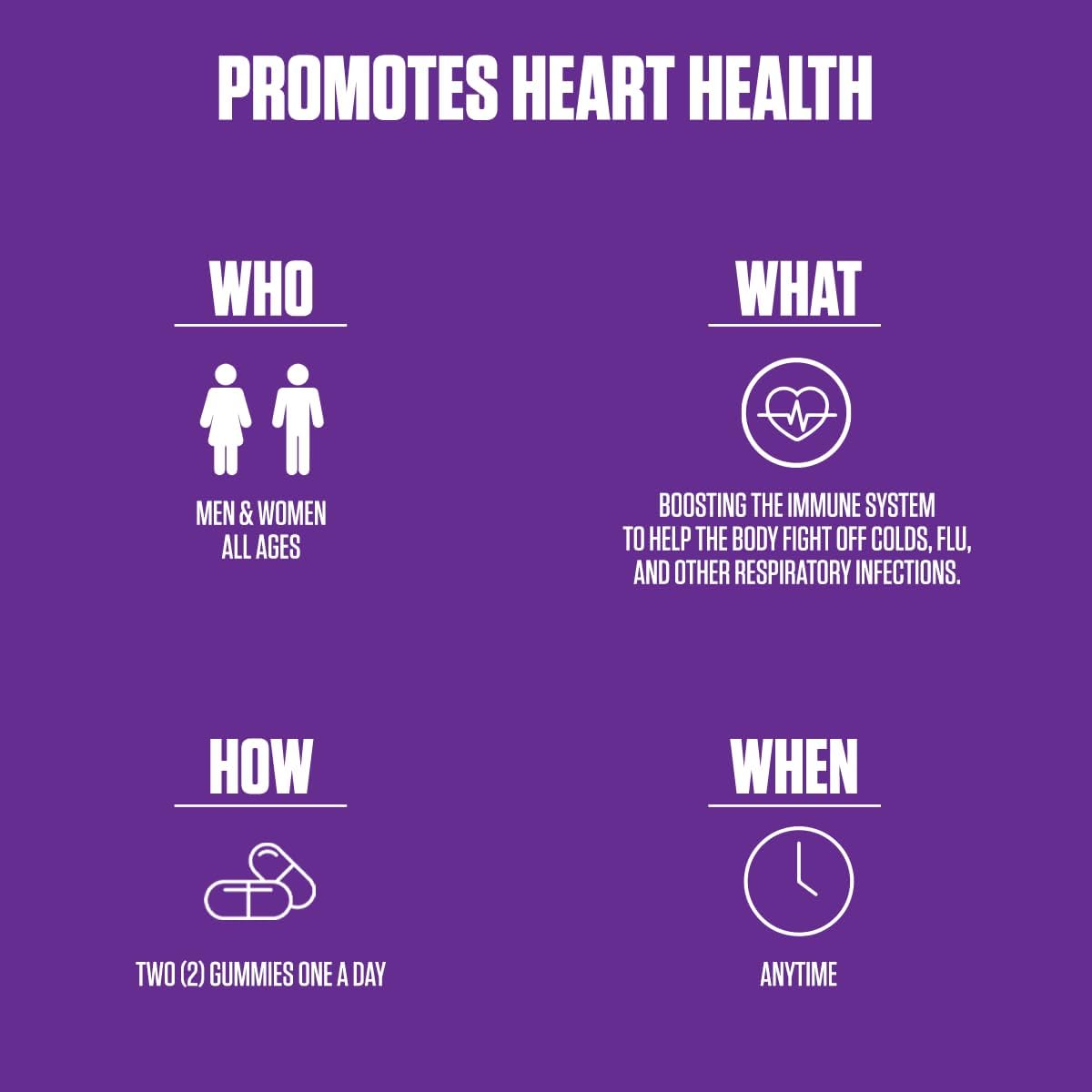 EPN Elderberry Gummies with Vitamin C & Zinc - Immune & Heart Health Support - 60 Gummies