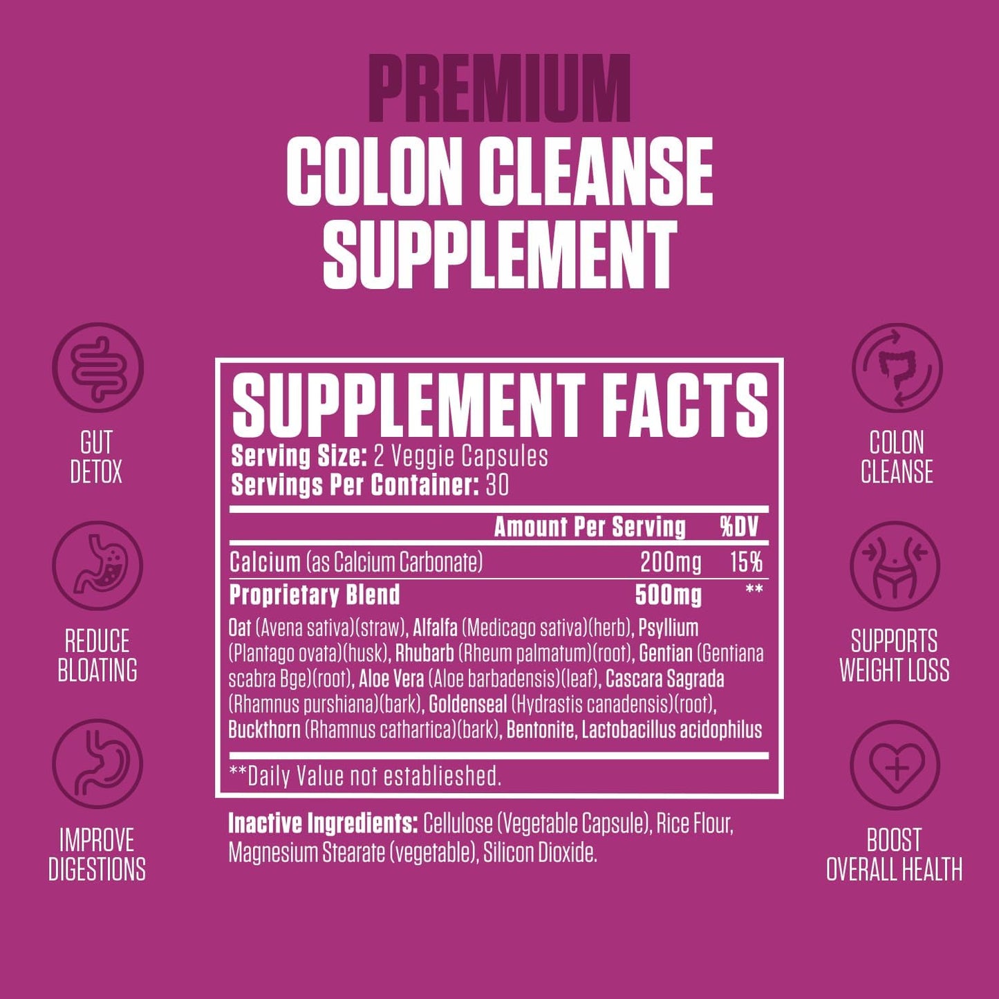 EPN Supplements Colon Revive Extra Strength - Top-Rated Detox & Cleanse Pills for Digestive Support, Bloating Reduction, Constipation Relief - 60 Pills for Men & Women