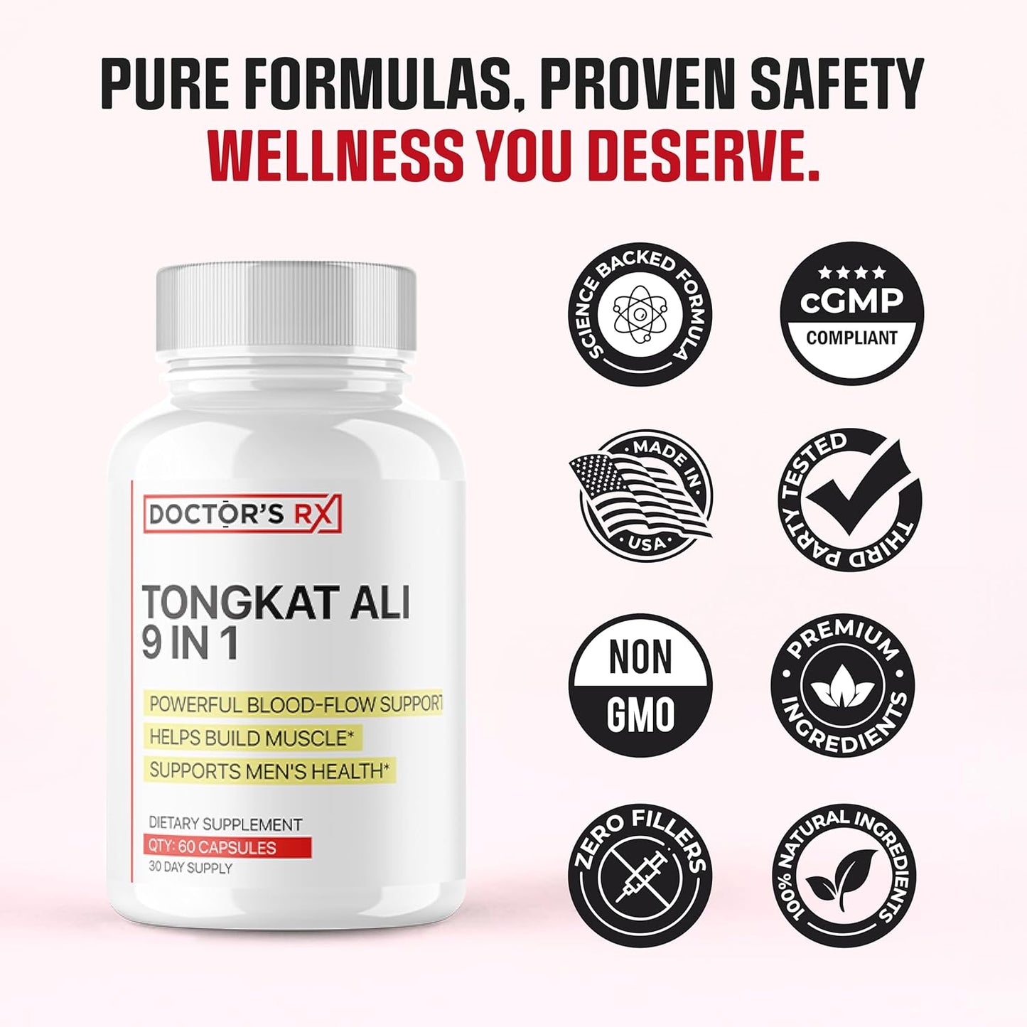 EPN Supplements Doctor's RX: Tongkat Ali & Horny Goat Weed Blend for Enhanced Blood Flow, Mood, and Stamina - 60 Capsules - BoostGo Australia