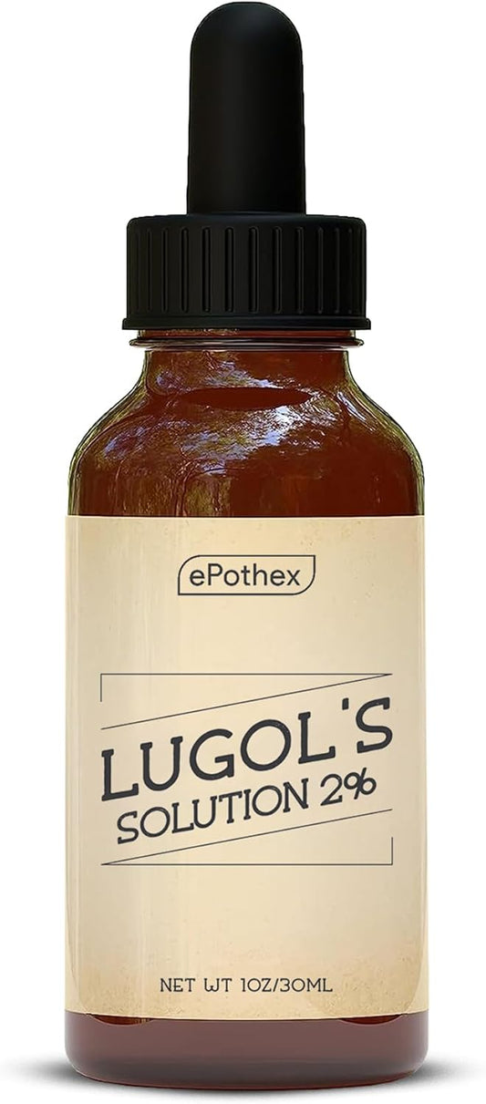 EPOTHEX Lugol's Solution 2% 30ml Glass Dropper Bottle - Potassium Iodide & Iodine