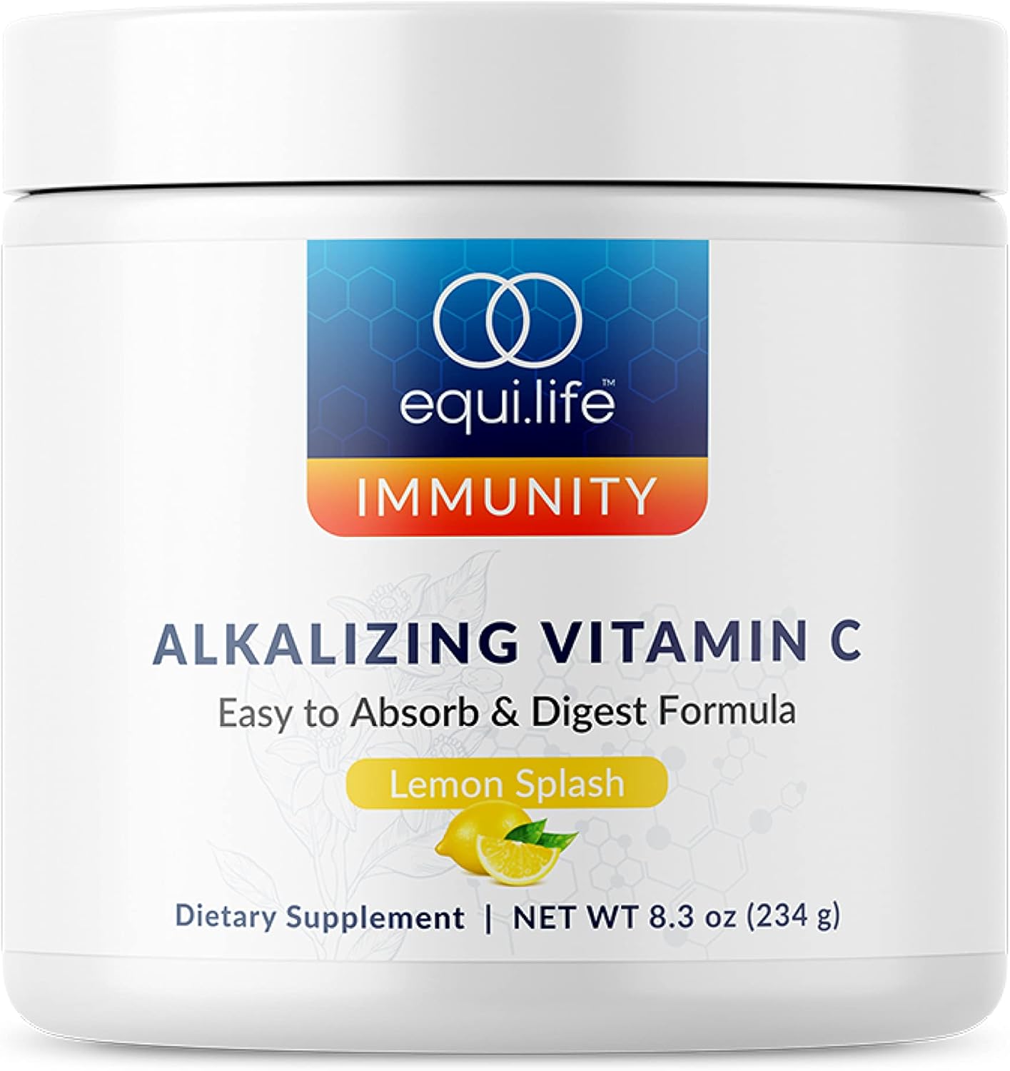 Equilife Alkalizing Vitamin C Powder Supplement for Immune Support, Energy Boost, and Skin Health (8.3 oz)