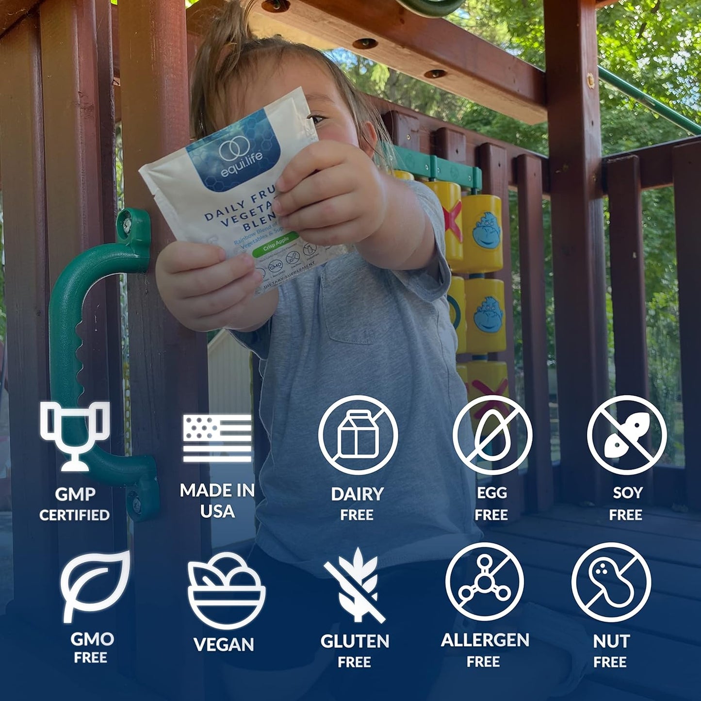 Equilife Daily Fruit & Vegetable Blend with Vitamin C, Amino Acids, Energy Boost, Low-Sugar, Vegan, Non-GMO - Crisp Apple Flavor (30 Servings)