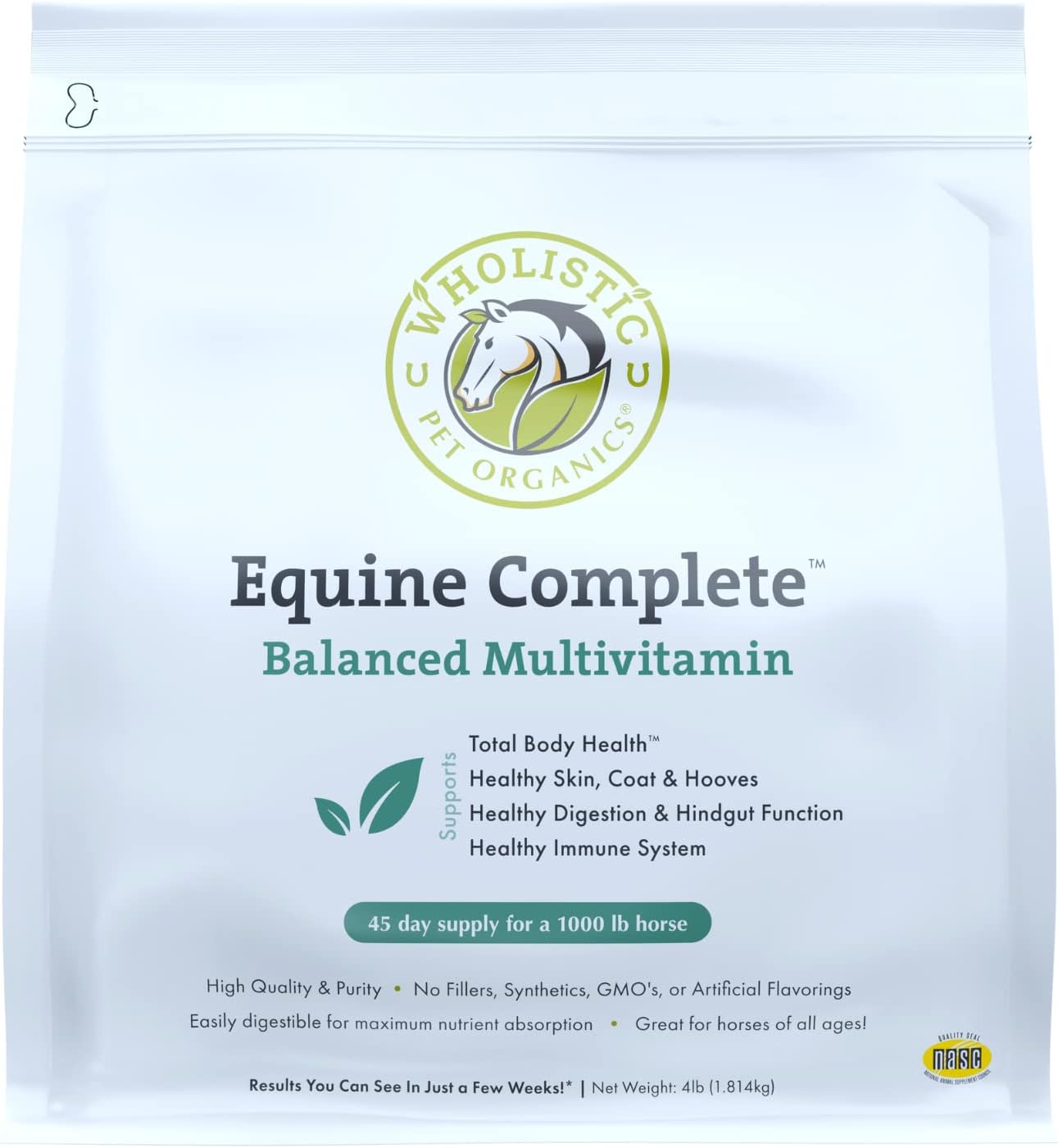 Equine Complete: Horse Multivitamin for Total Body Health - 4 Lb Horse Supplement with Vitamins, Minerals, Prebiotics, Probiotics, Antioxidants