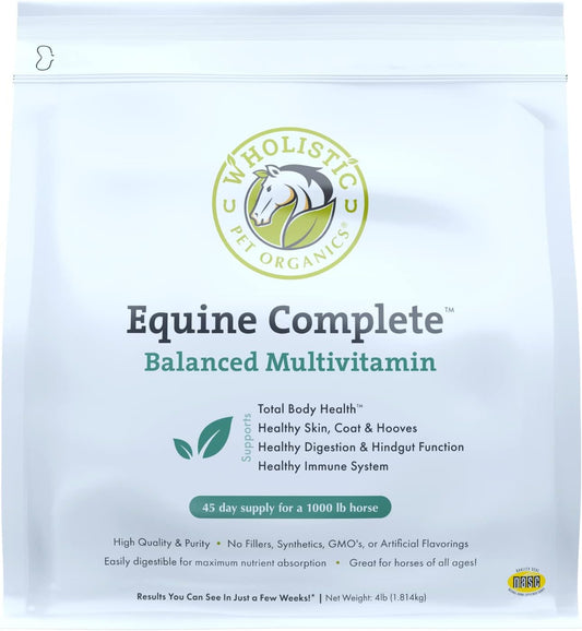 Equine Complete: Horse Multivitamin for Total Body Health - 4 Lb Horse Supplement with Vitamins, Minerals, Prebiotics, Probiotics, Antioxidants