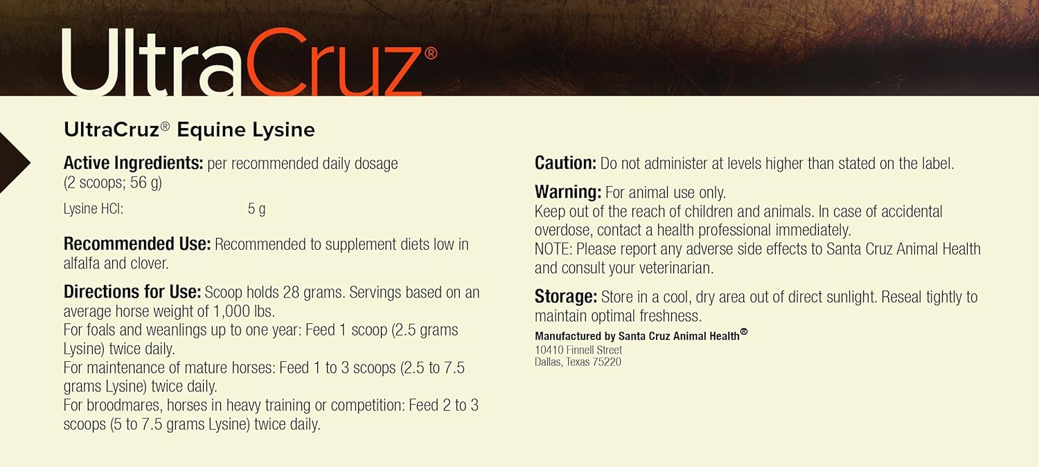 Equine Lysine Supplement for Horses - 10 lb. Pellet, 80 Day Supply by UltraCruz