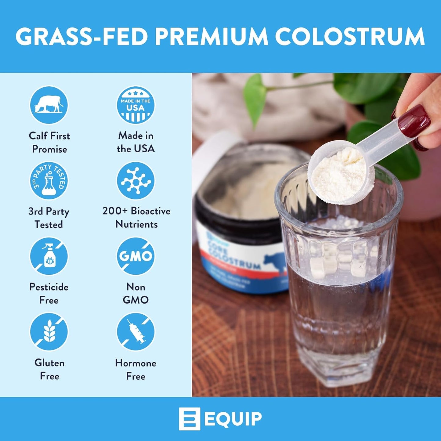 Equip Foods Core Colostrum Powder Bundle - Watermelon & Unflavored Varieties