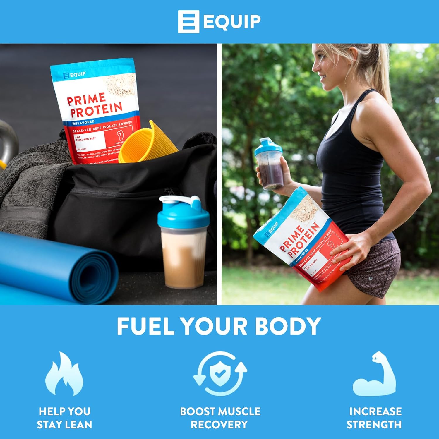 Equip Foods Prime Protein Powder Bundle - Unflavored and Vanilla Options for Muscle Recovery and Energy Boost