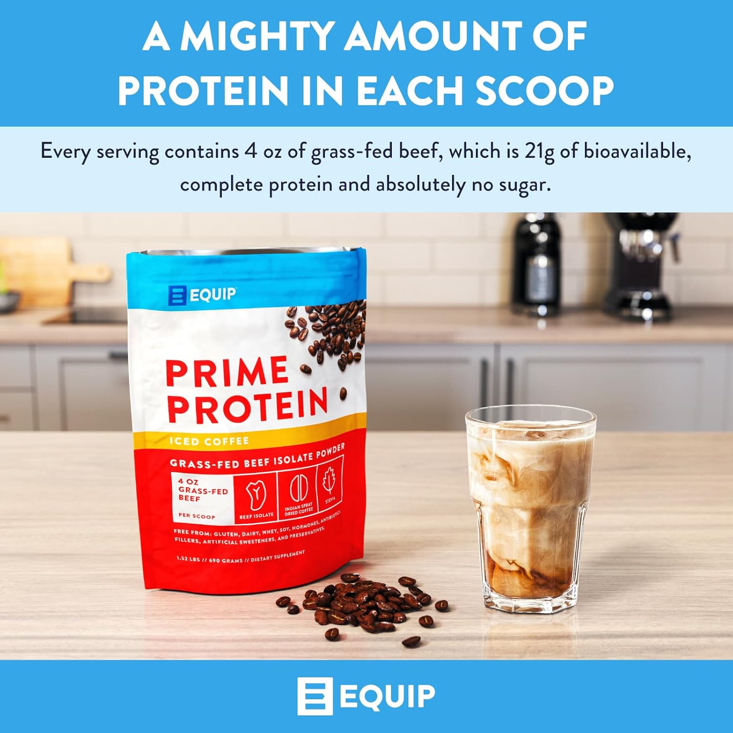 Equip Foods Prime Protein Powder Bundle - Unflavored and Iced Coffee Flavors
