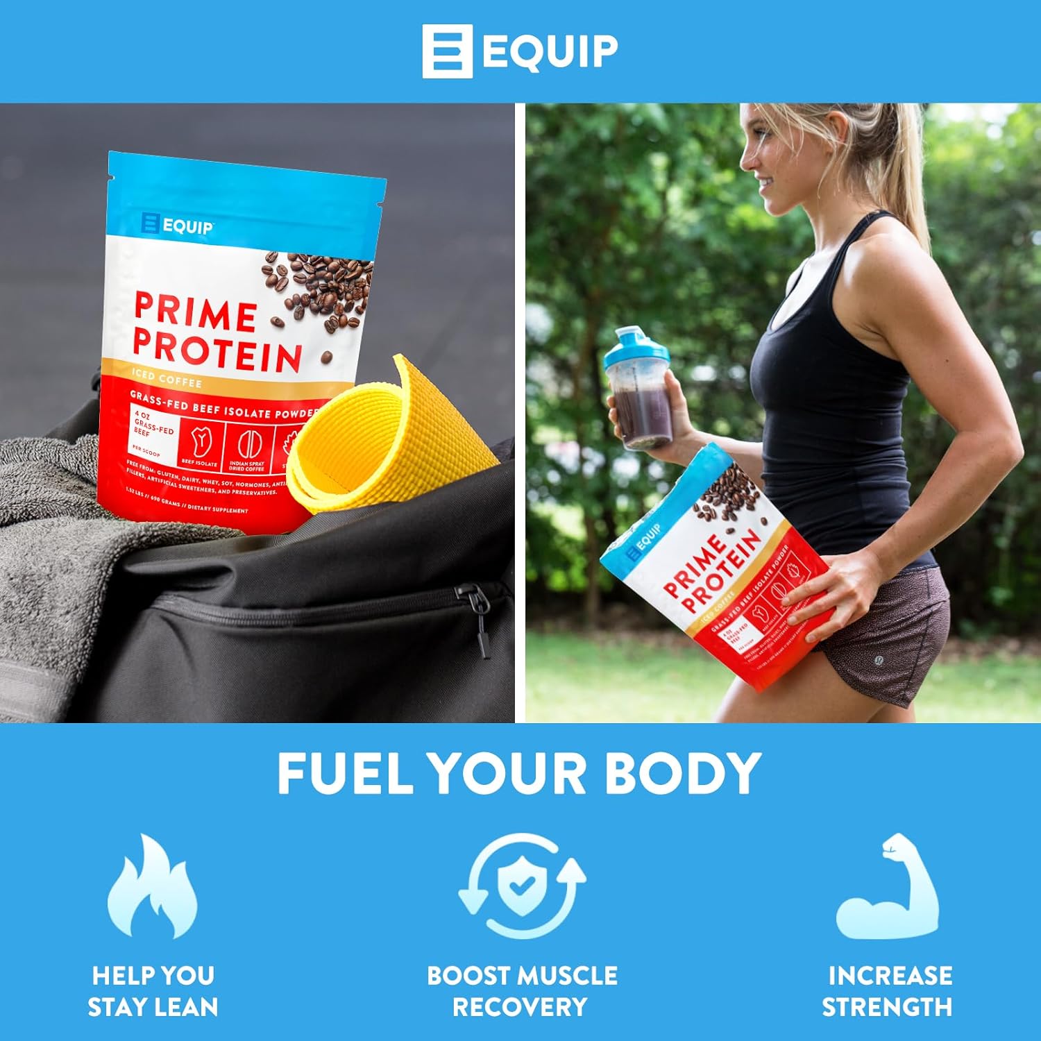 Equip Foods Prime Protein Powder Bundle - Unflavored and Iced Coffee Flavors