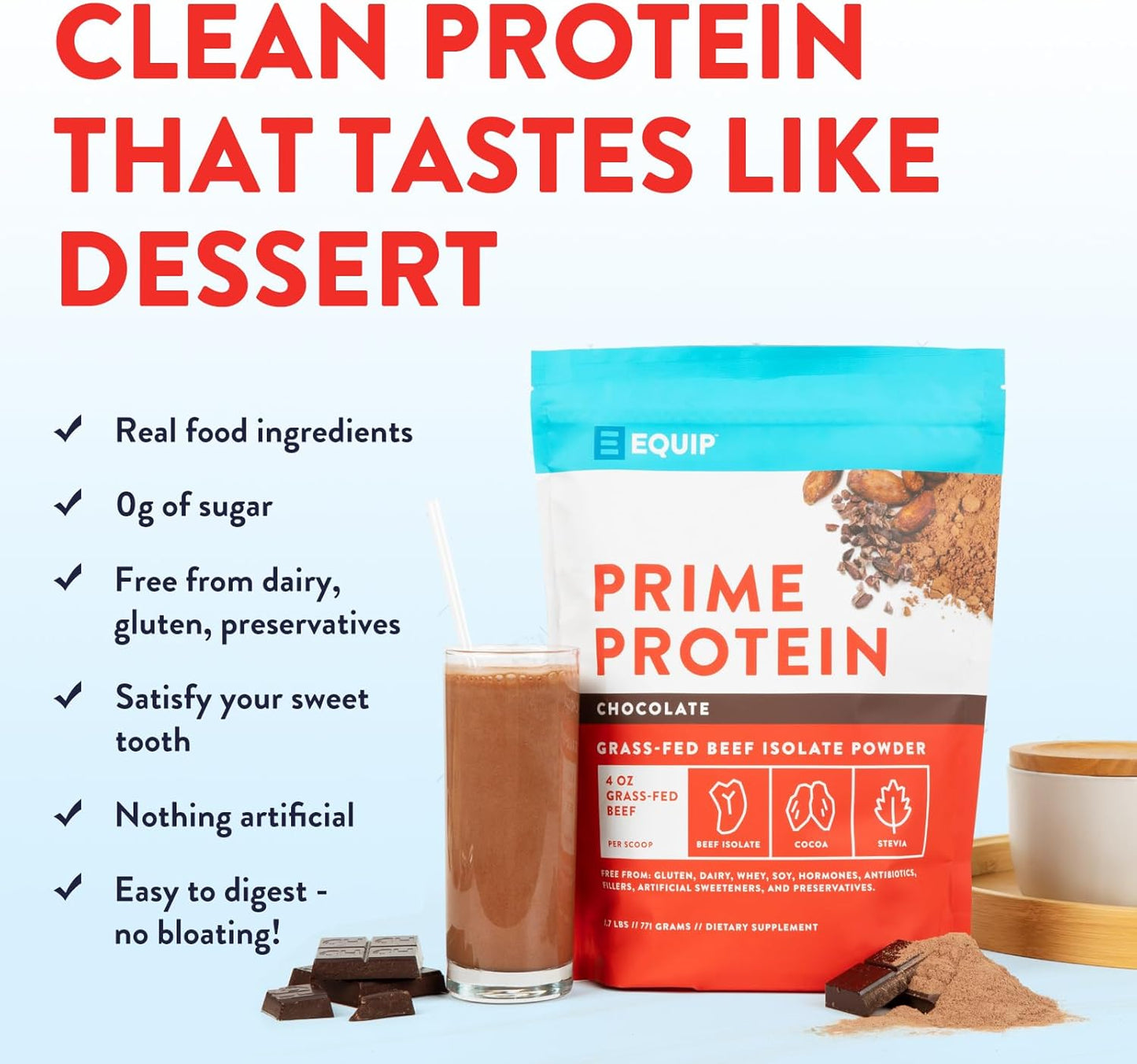 Equip Foods Prime Protein Powder Chocolate & Gold Standard Clean Coffee - Ultimate Performance Bundle
