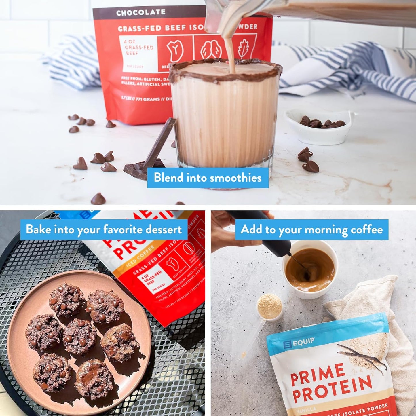 Equip Foods Prime Protein Powder Chocolate & Gold Standard Clean Coffee - Ultimate Performance Bundle