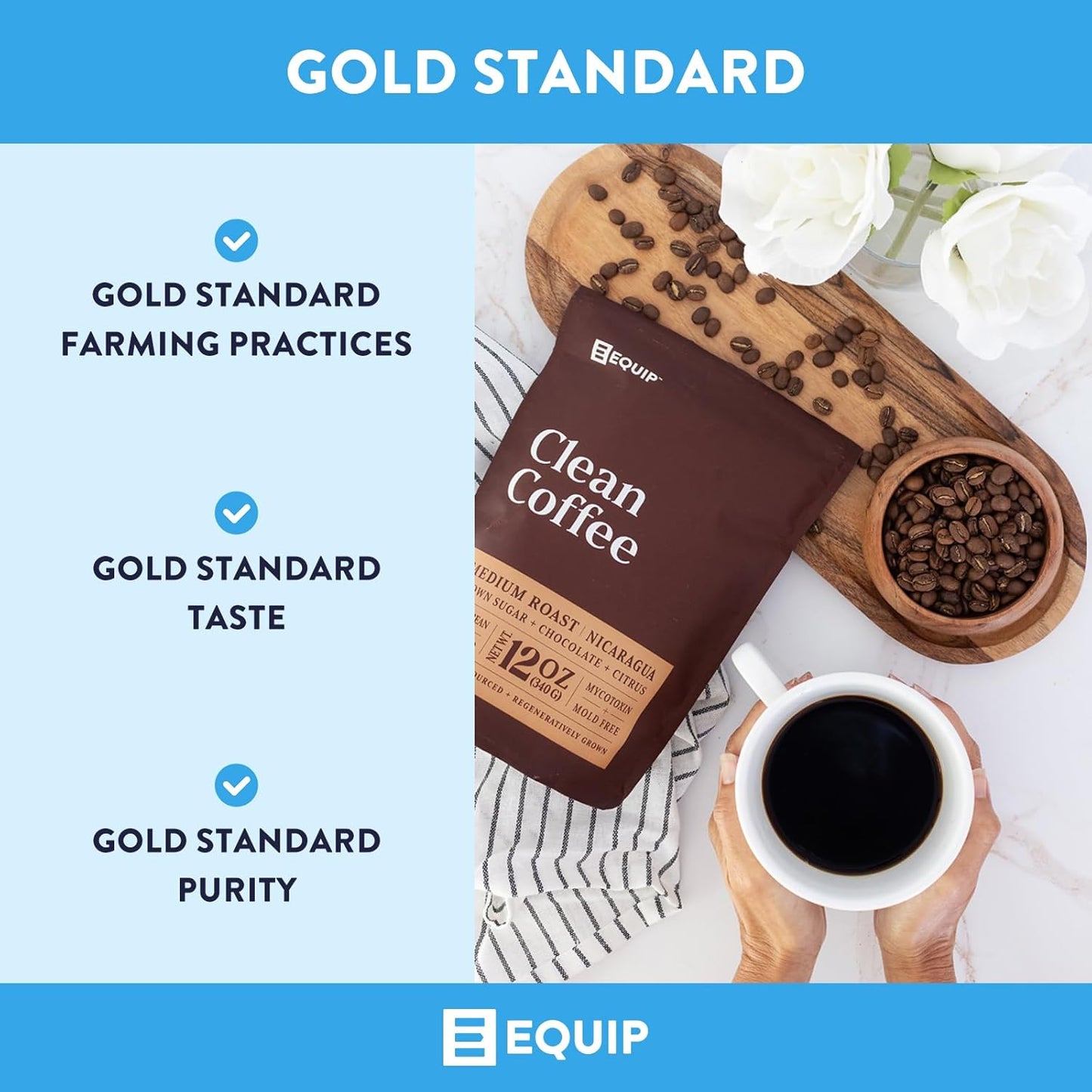 Equip Foods Prime Protein Powder Chocolate & Gold Standard Clean Coffee - Ultimate Performance Bundle