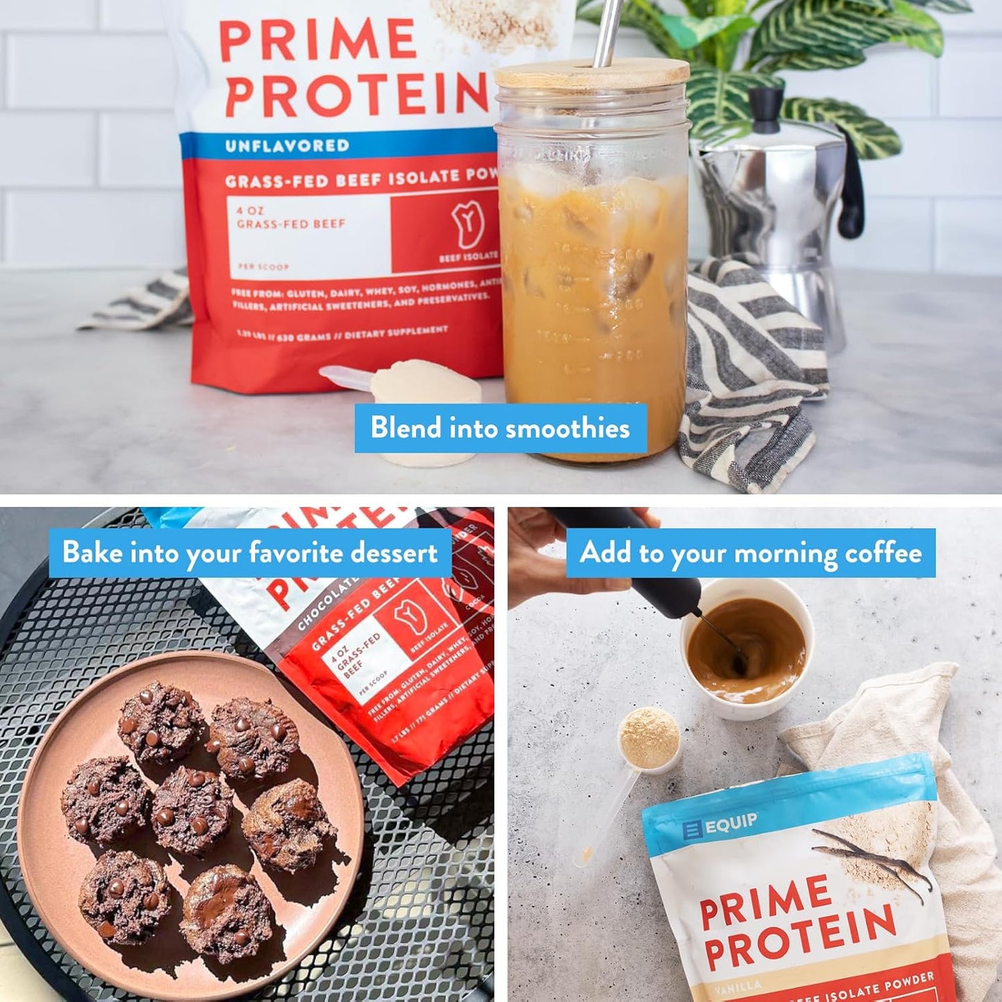 Equip Foods Prime Protein Powder | Grass-Fed Beef Isolate | Carnivore Protein Powder | Paleo & Keto Friendly | Gluten & Dairy Free | Supports Tissue Growth | 30 Servings, Unflavored