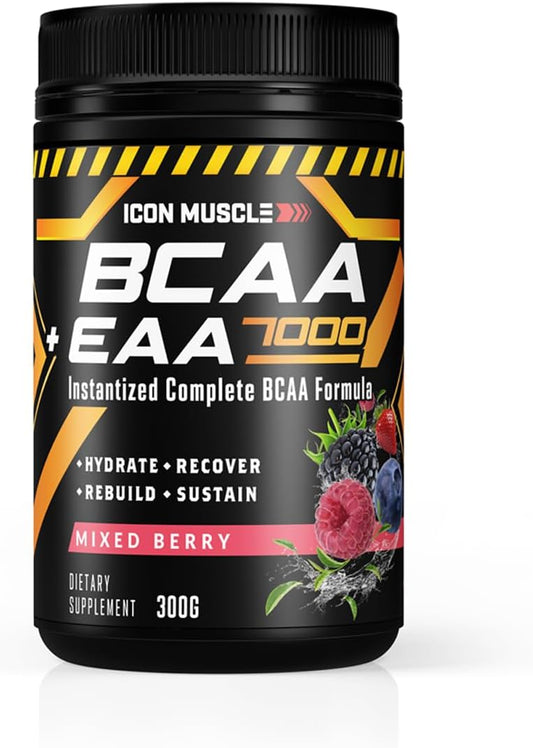 Essential Amino Acid Supplement Powder for Muscle Recovery and Strength - BCAA + EAA for Men & Women - 30 Servings