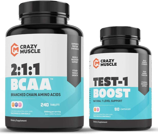 Essential Testosterone Boost with BCAA for Muscle Growth (2 Month Supply)