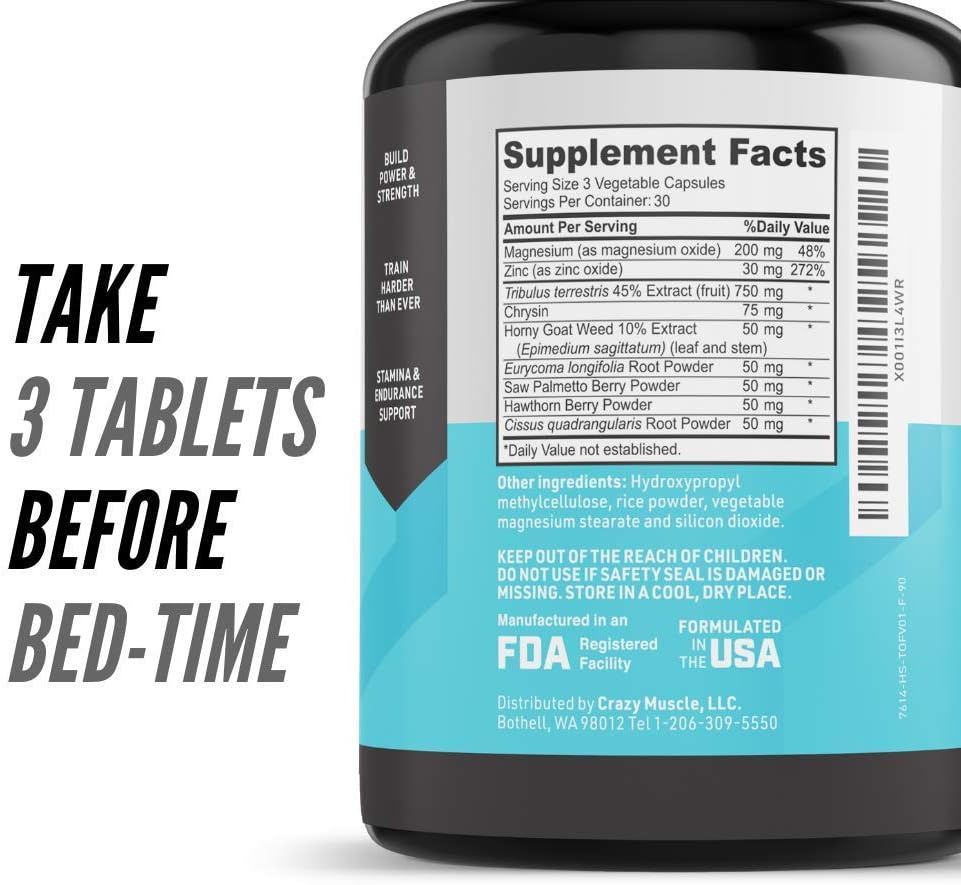 Essential Testosterone Boost with BCAA for Muscle Growth (2 Month Supply)