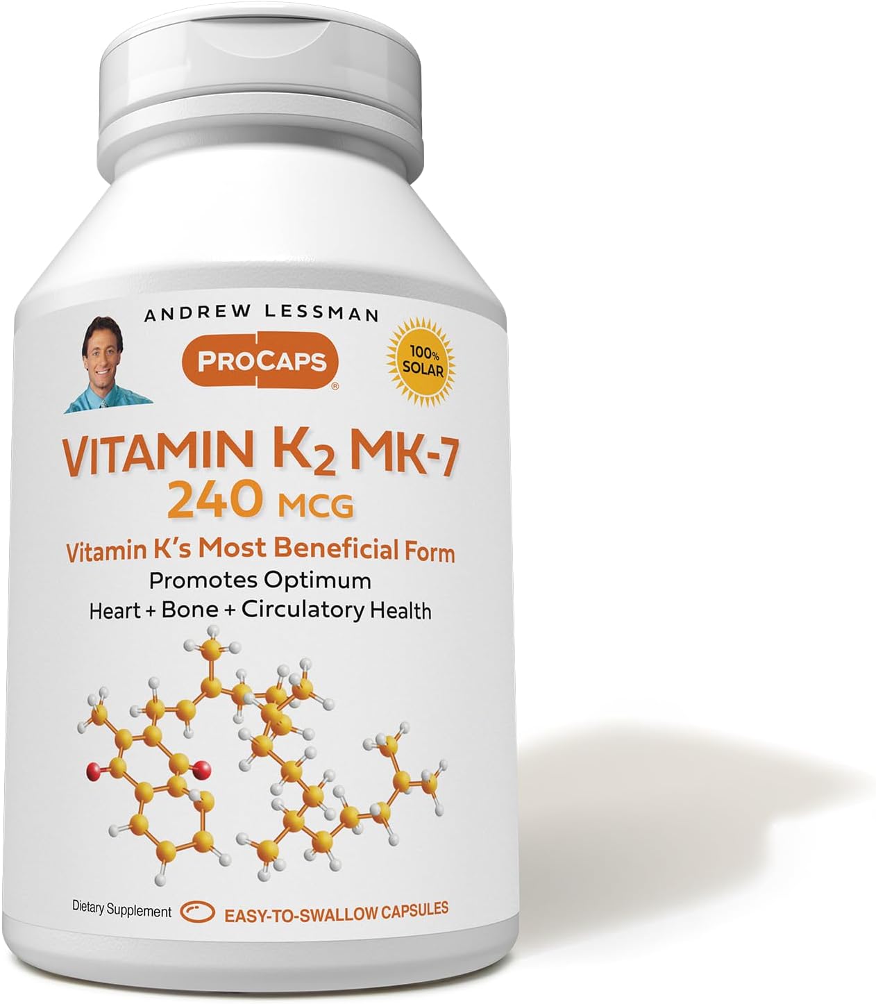 Essential Vitamin K2 MK7 Softgels 240 mcg - Promotes Bone, Heart, and Arterial Health, No Additives, Easy to Swallow