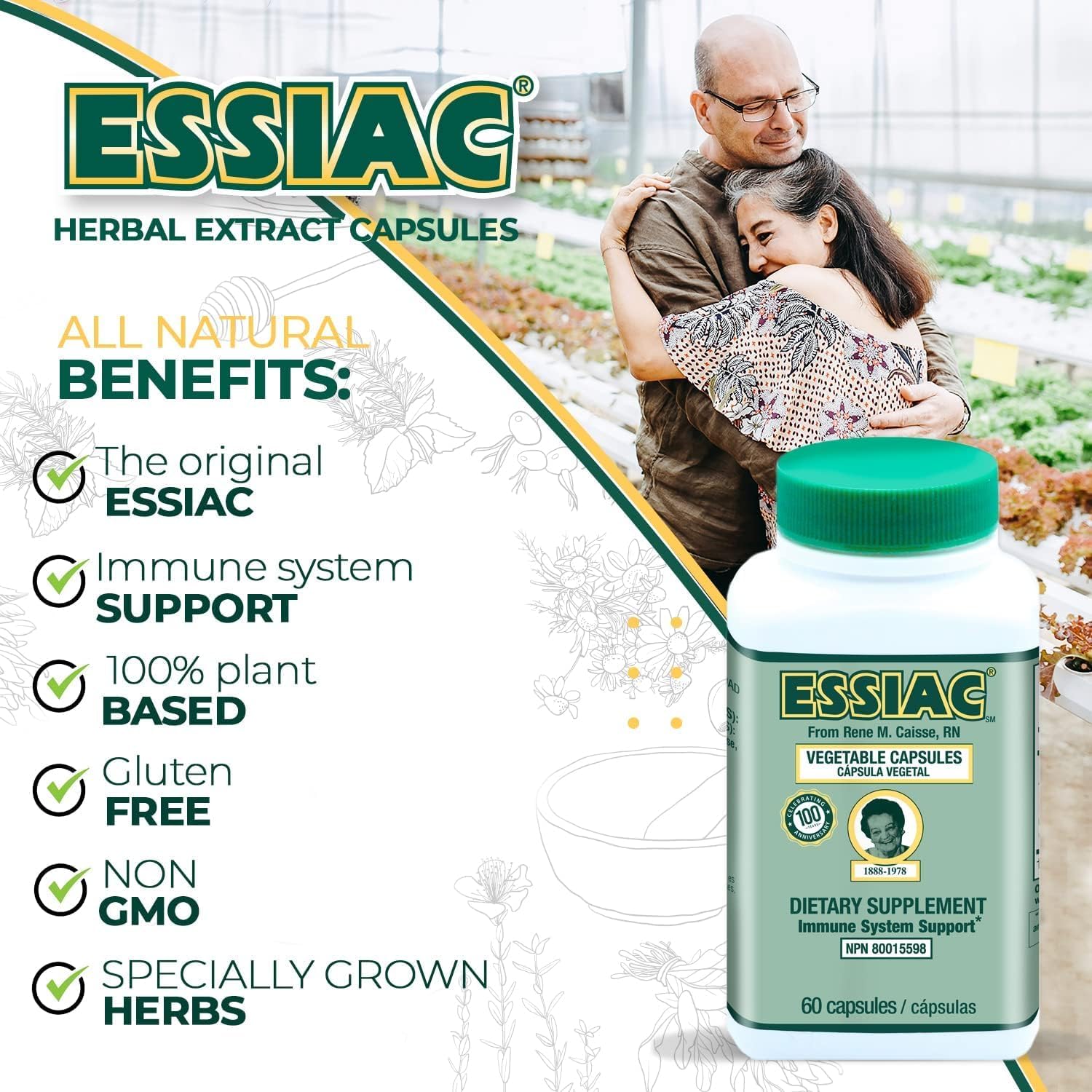 Essiac Tea Herbal Extract Capsules - 120 Capsules | Antioxidant Blend for Health | Original Formula Since 1922 (2 Pack)
