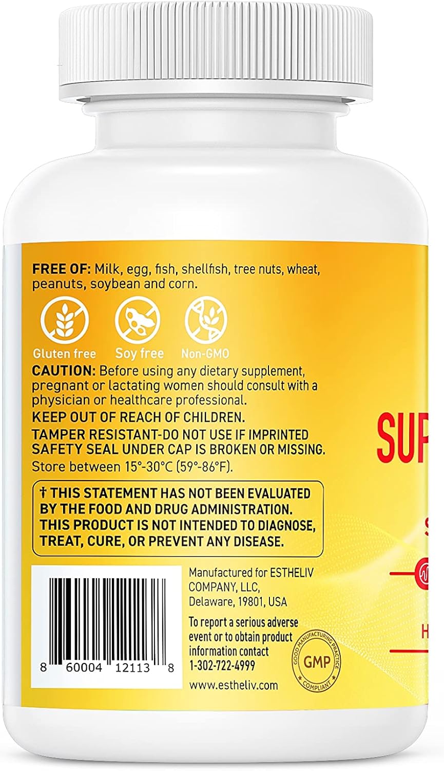 ESTHELIV® Super B Complex with PQQ - 60 Vegetarian Capsules for Energy and Cellular Health