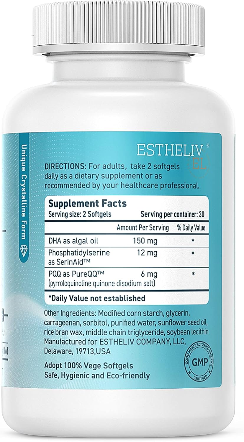 ESTHELIV® Yes! Brain Support Supplement - 60 Vegetarian Softgels for Cognitive Health