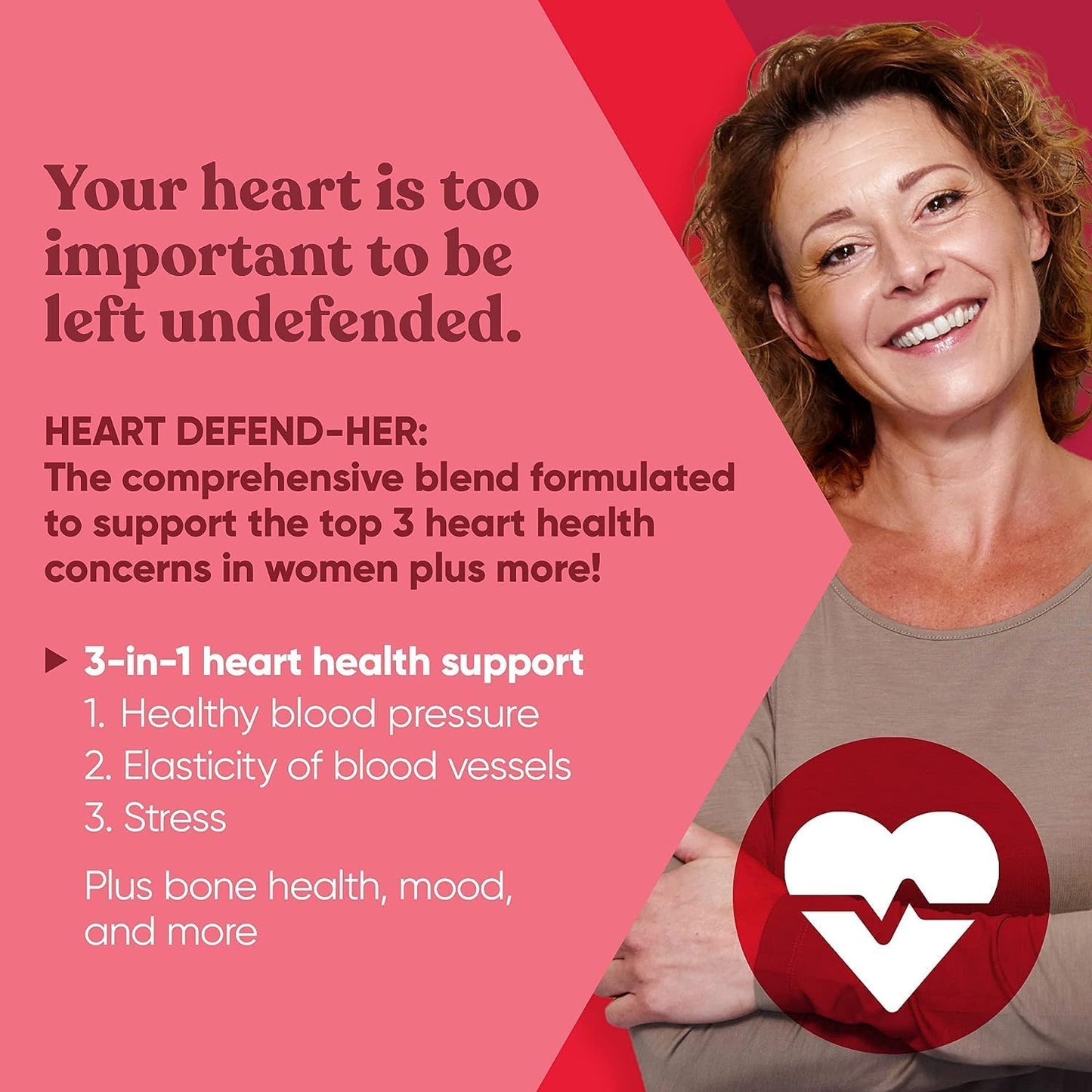 Eu Natural Heart Defend-Her Women's Heart Health Supplements with Grape Seed Extract, Vitamin K2 MK-7, and CoQ10 - Supports Blood Pressure, Artery, and Bone Strength - 60 Vegetarian Capsules - BoostGo Australia
