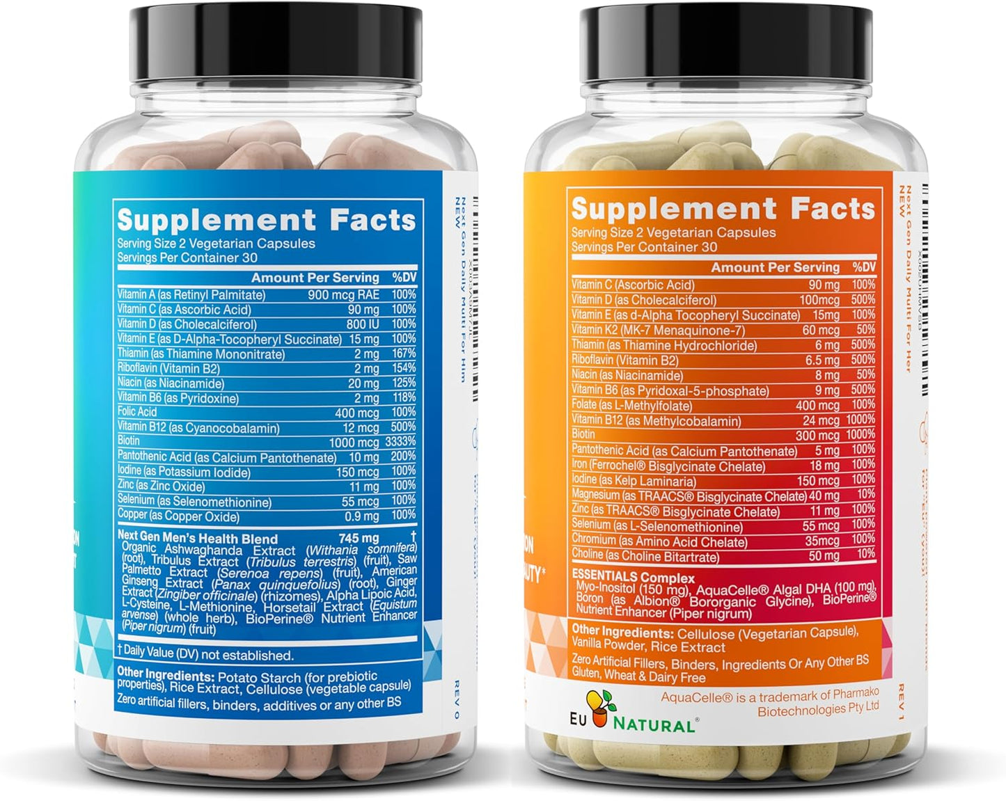 Eu Natural Next Gen Multivitamin Bundle for Men and Women - Complete Daily Support for Energy, Heart, Bone, Hair, Skin Health and More