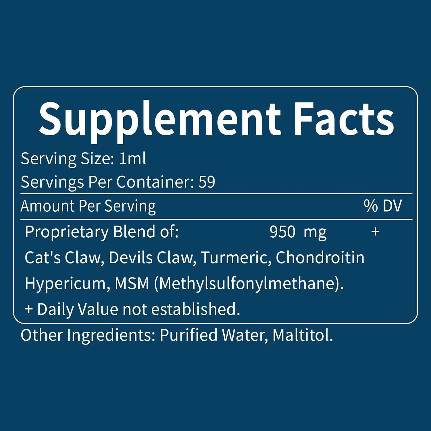 Eubrition Herbal Drops for Cats Claw & Devils Claw with Chondroitin, MSM, Curcumin Turmeric Extract - Muscle Soreness Relief & Immune Support - 2oz