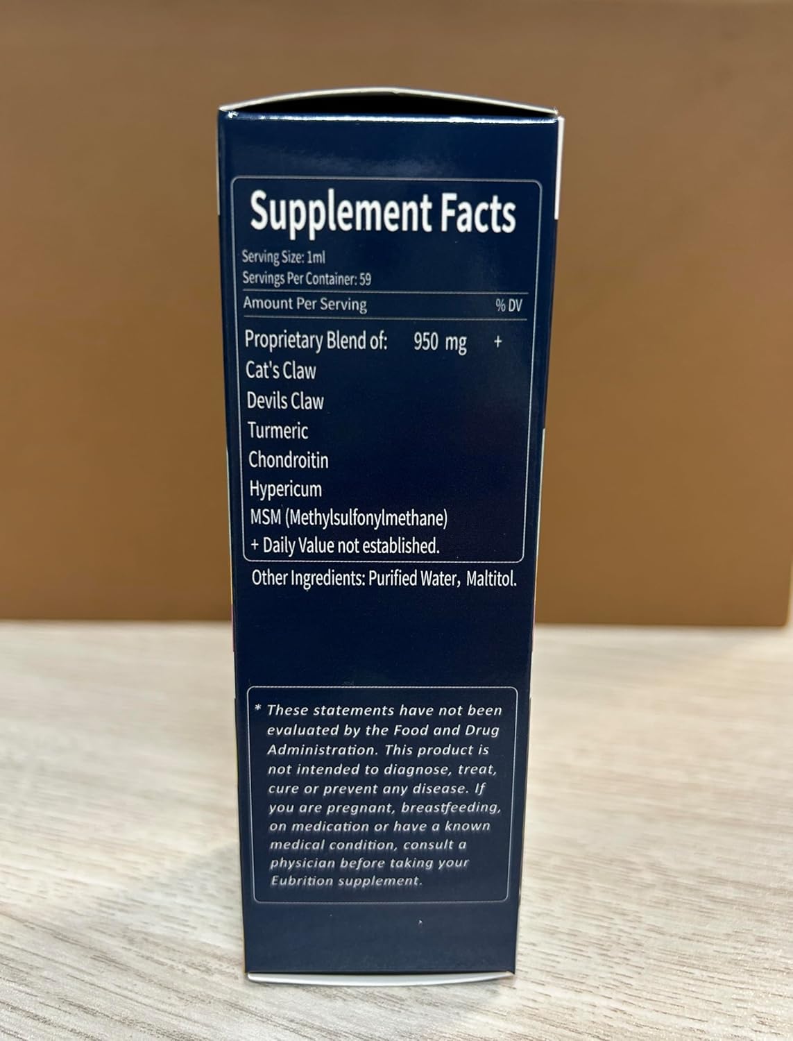 Eubrition Herbal Drops for Cats Claw & Devils Claw with Chondroitin, MSM, Curcumin Turmeric Extract - Muscle Soreness Relief & Immune Support - 2oz