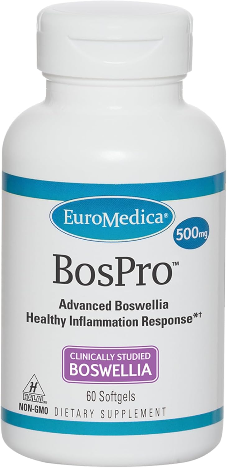 Euromedica BosPro Boswellia Serrata Extract Softgels for Lung Support - Herbal Dietary Supplement with 60 Softgels