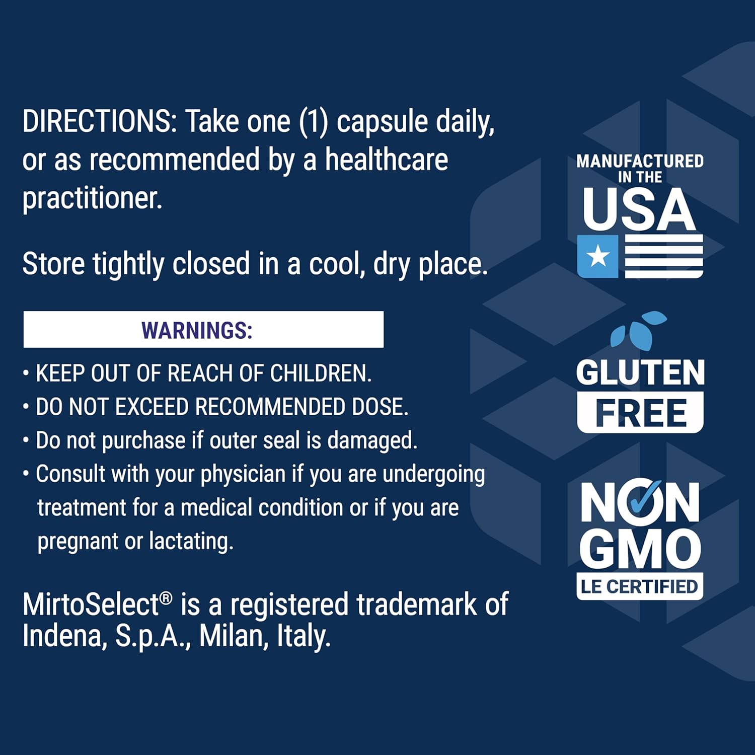 European Bilberry Extract Capsules - 100mg MirtoSelect® Vaccinium myrtillus for Eye Health, Circulation, Lubrication - 90ct, Gluten-Free, Non-GMO, Vegetarian