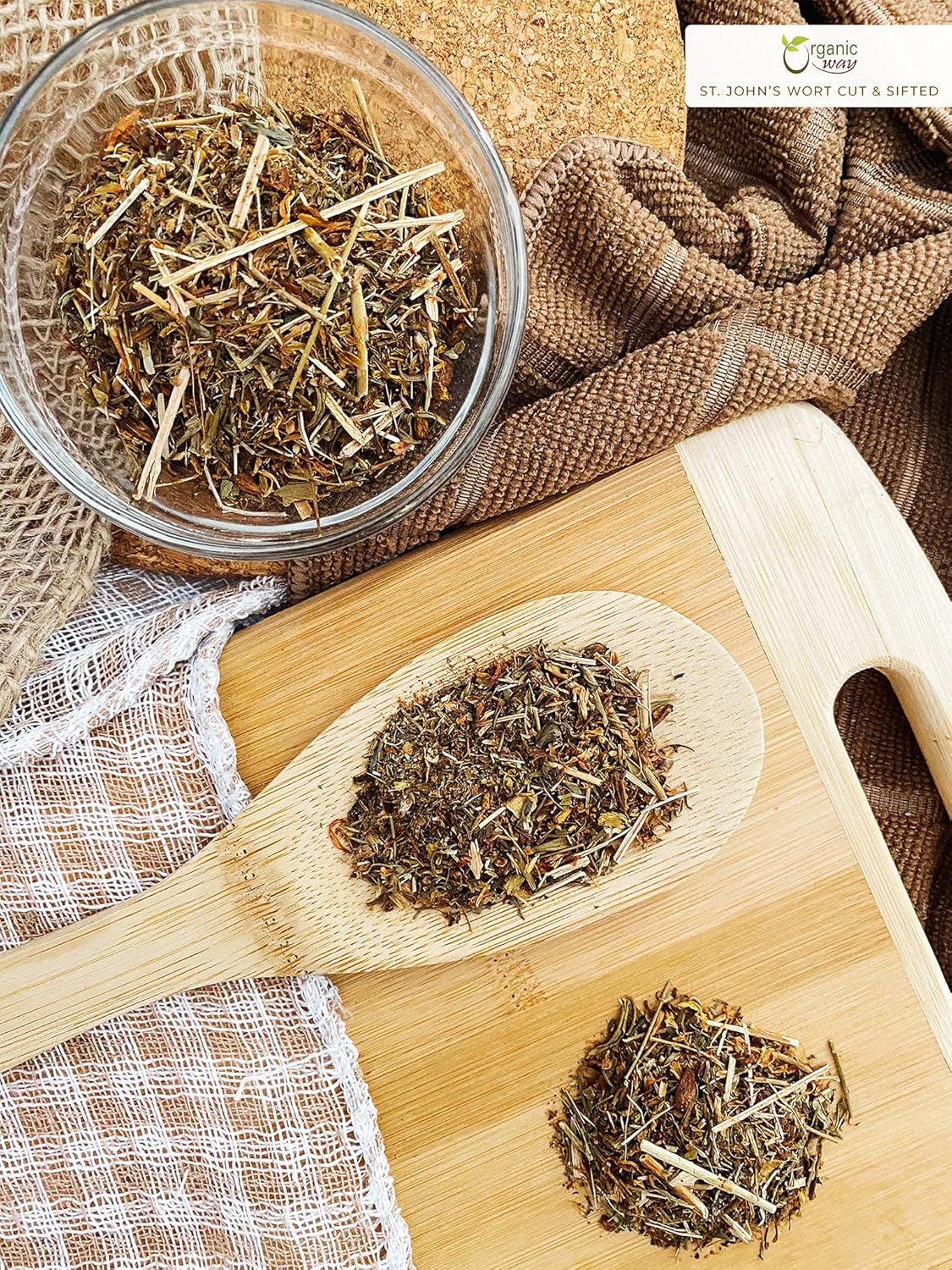 European Wild-Harvest St. John's Wort Cut & Sifted Herbal Tea - Organic, Kosher, USDA Certified - Vegan, Non GMO, Gluten Free - Albania Origin (1LBS/16Oz)