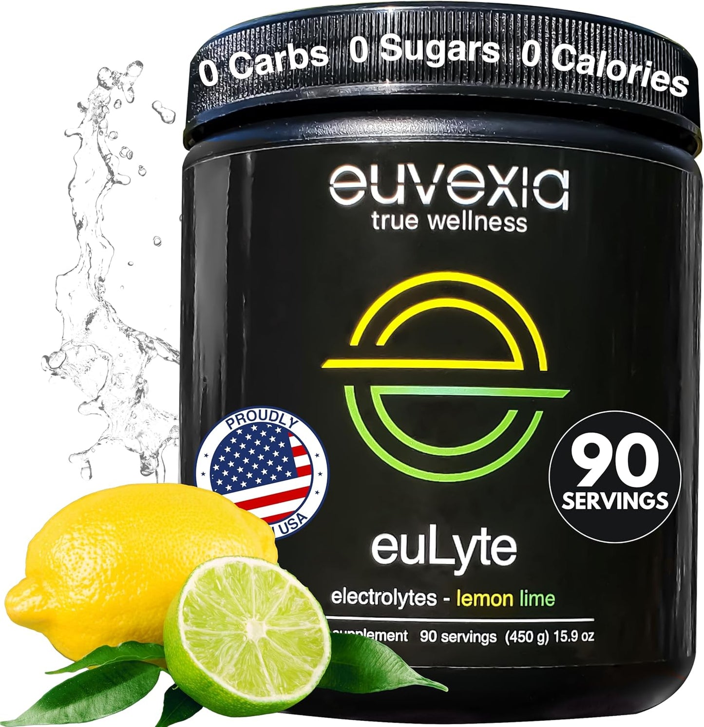 Euvexia euLyte Electrolyte Powder Drink Mix Bundle - Lemon-Lime & Unflavored - 180 Servings - Dr Ekberg - Hydration - 80+ Electrolytes, Fasting & Keto Friendly