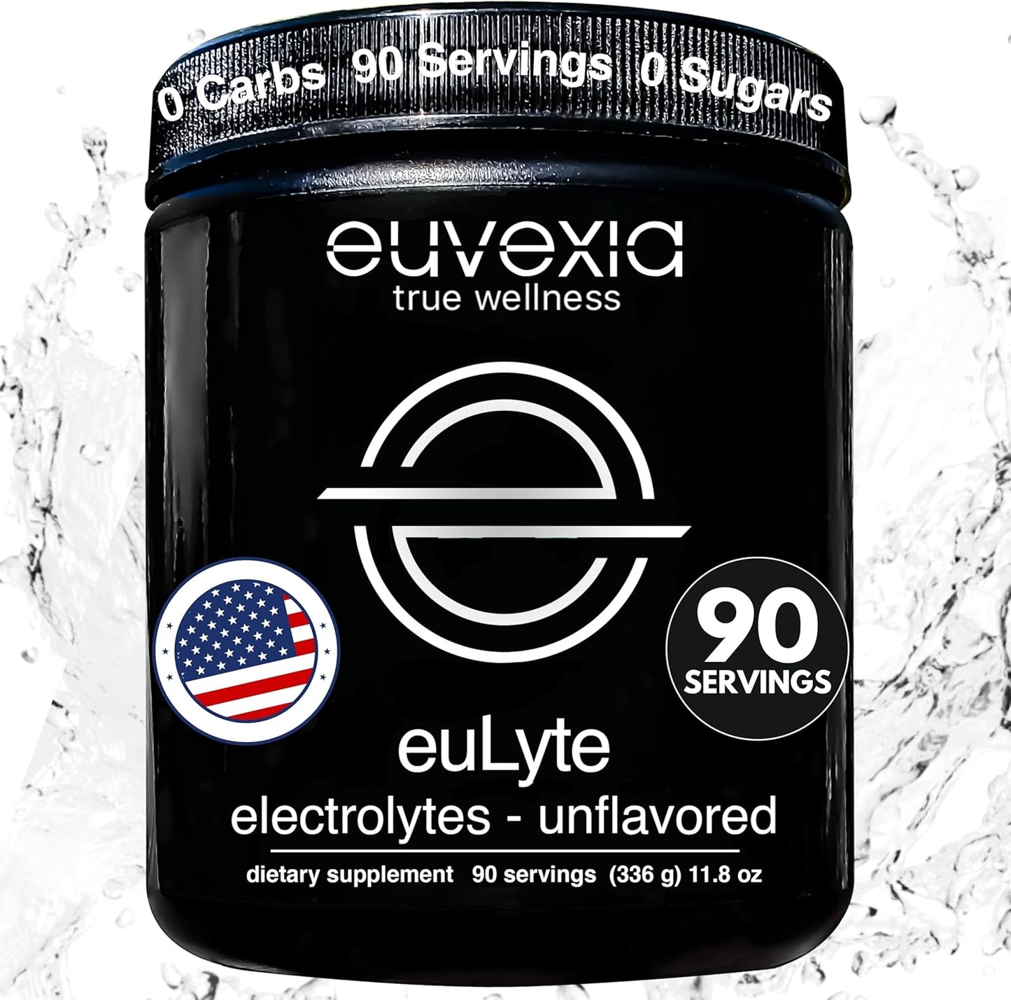 Euvexia euLyte Electrolyte Powder Drink Mix Bundle - Lemon-Lime & Unflavored - 180 Servings - Dr Ekberg - Hydration - 80+ Electrolytes, Fasting & Keto Friendly