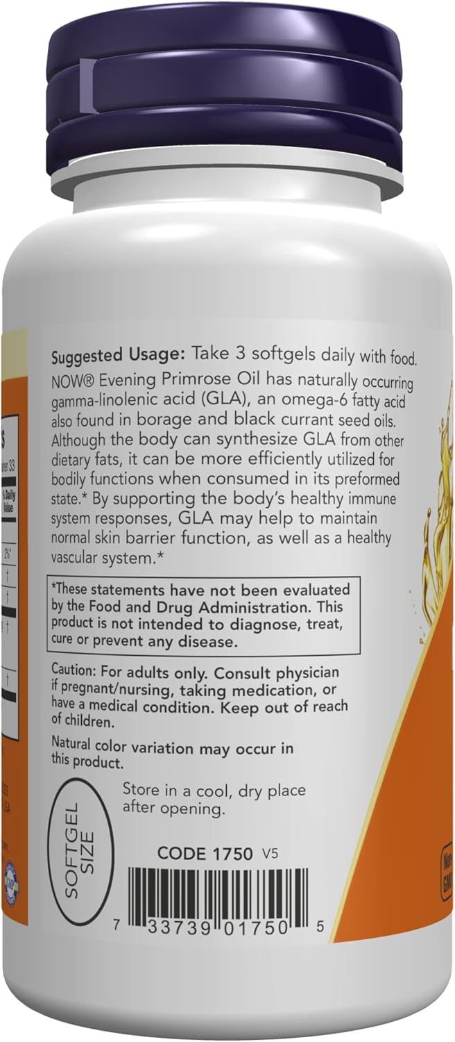 Evening Primrose Oil Softgels - NOW Foods NOW Solutions, 500 mg, 100 Count