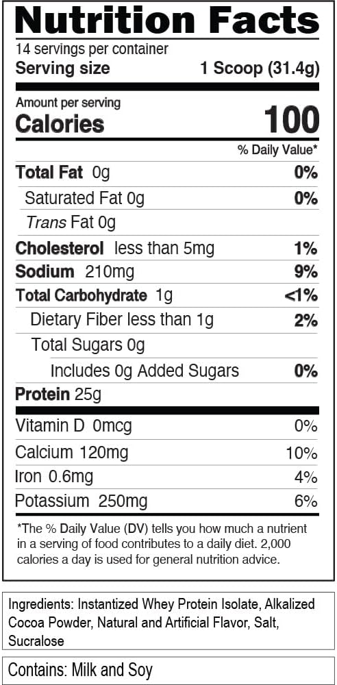 Evlution Nutrition 100% Whey Isolate Protein Powder, 25g Protein, No Added Sugar, Low-Carb, Gluten-Free (Double Rich Chocolate, 1lb)
