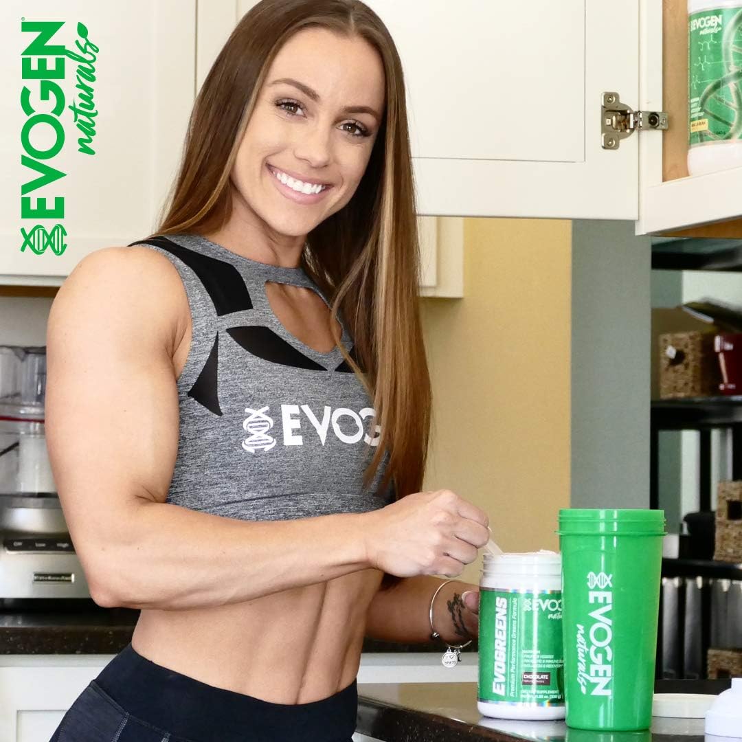Evogen Evogreens Chocolate Superfood Blend with Spirulina, Pomegranate, Probiotics, and Kale - 30 Servings