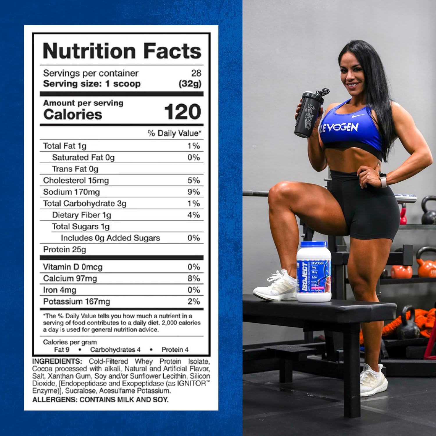 Evogen Isoject Chocolate Whey Protein Isolate Powder - 25 Servings | Enhanced Recovery & Absorption with Ignitor Enzymes, BCAAs, and EAAs