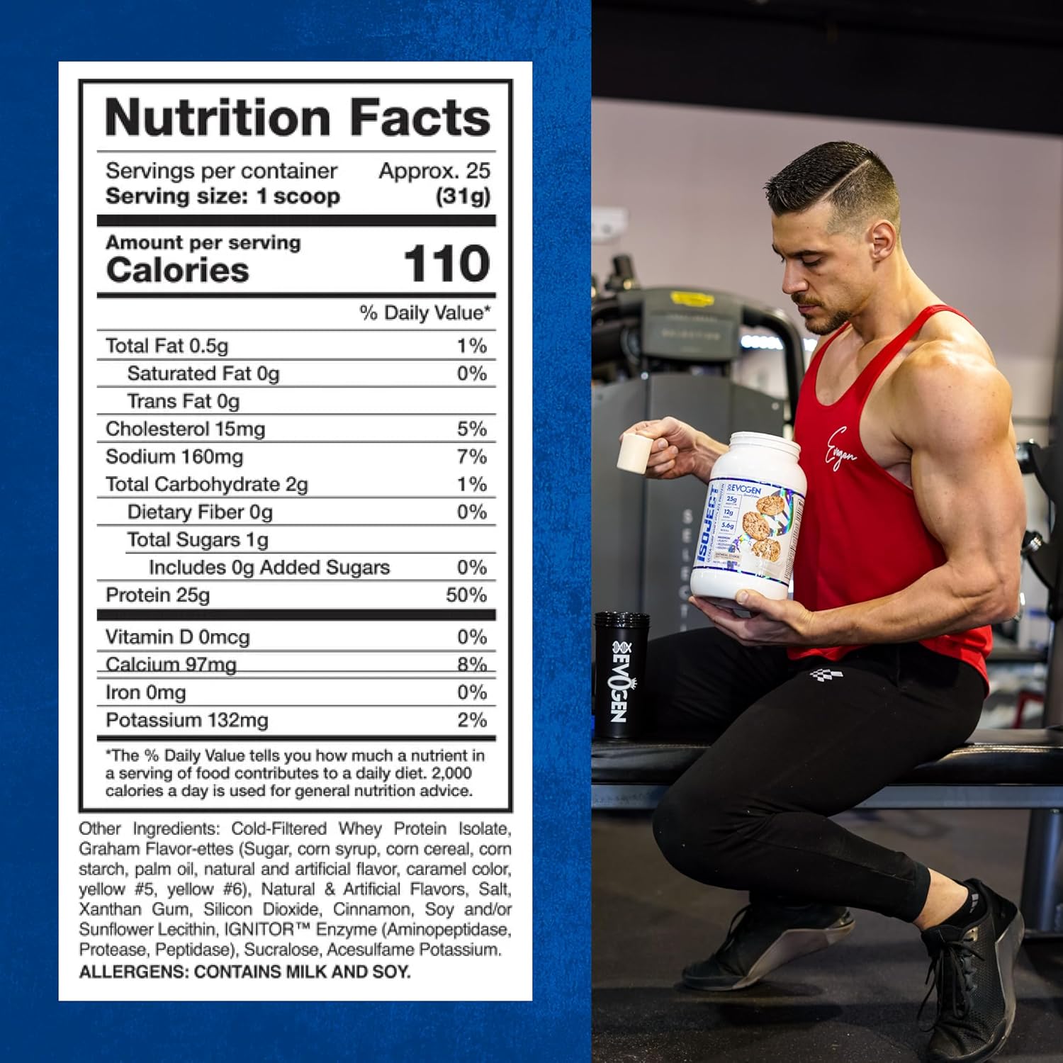 Evogen Isoject Oatmeal Cookie Whey Protein Isolate Powder - 26 Servings with Ignitor Enzymes, BCAAs, EAAs for Enhanced Absorption & Recovery