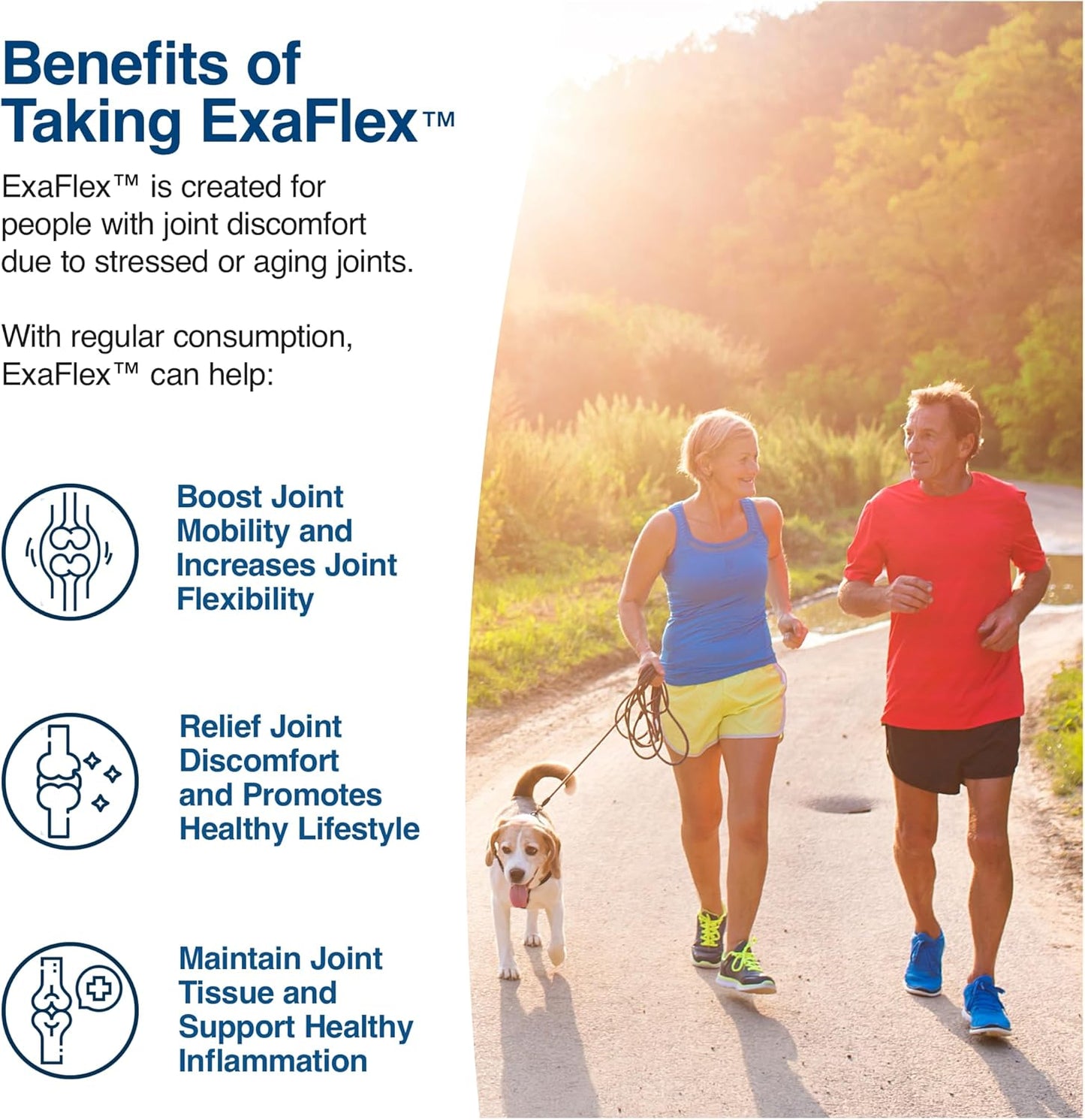 ExaFlex Joint Support & Restria Sleep Aid Combo - Boswellia Extract, Bromelain, Lanconone Herbal Blend