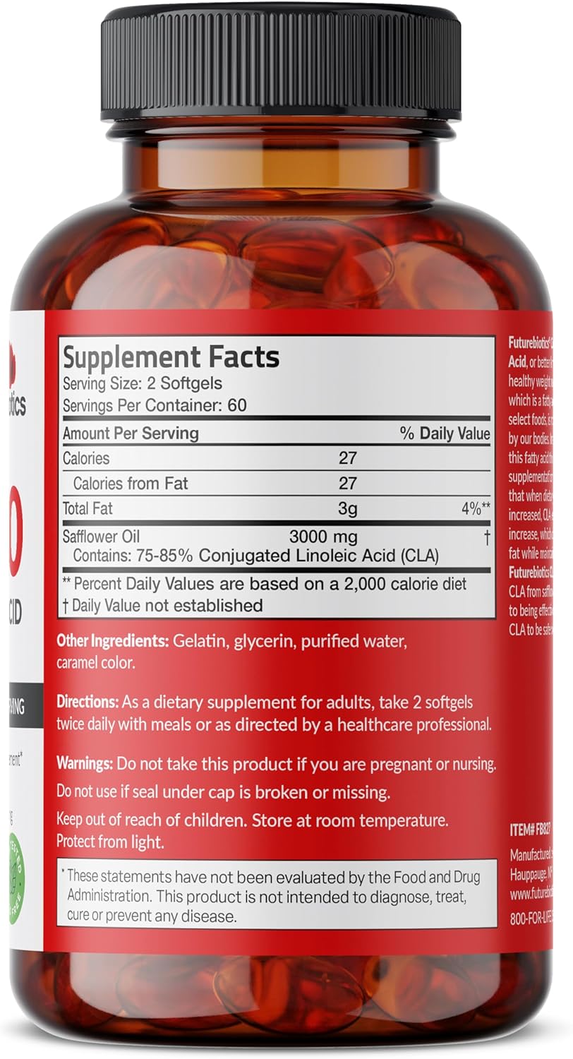 Extra High Potency Futurebiotics CLA 3000 Softgels - Non-Stimulating Conjugated Linoleic Acid, Non GMO Formula