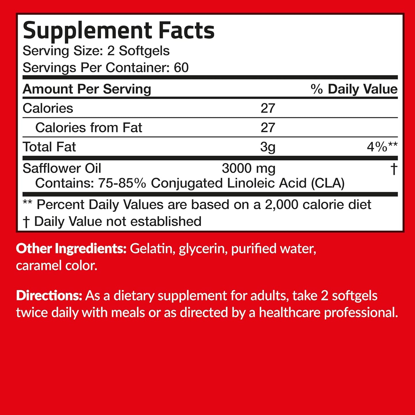 Extra High Potency Futurebiotics CLA 3000 Softgels - Non-Stimulating Conjugated Linoleic Acid, Non GMO Formula