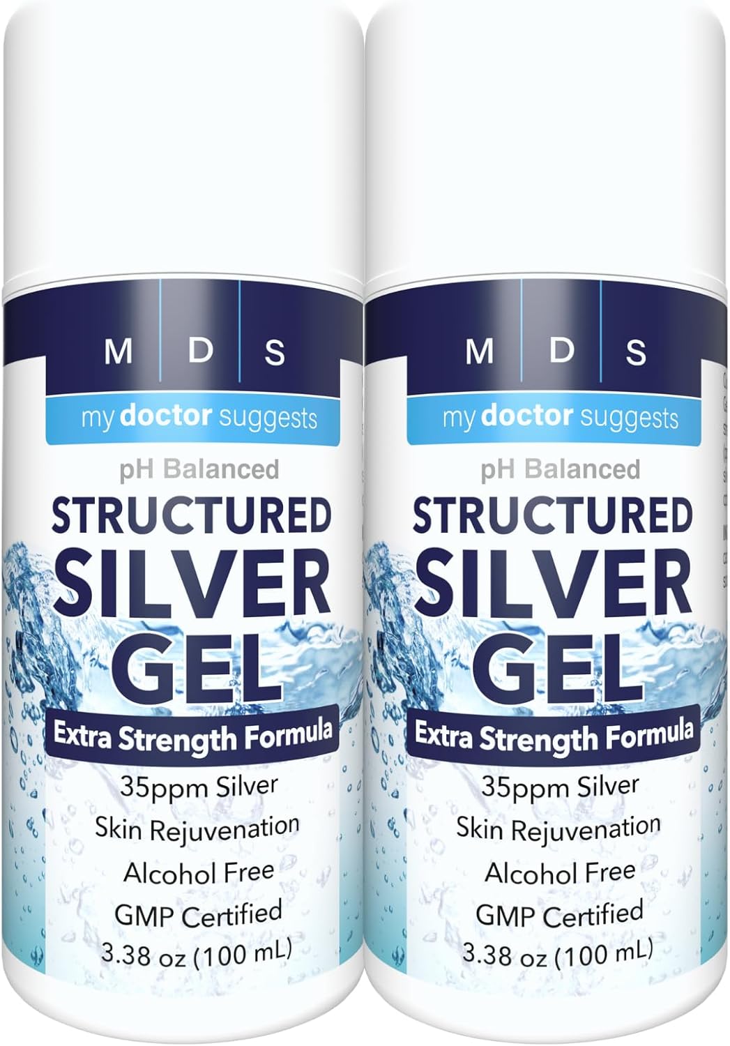 Extra Strength 35ppm Colloidal Silver Gel 2 Pack - USA Made - High Potency Structured Formula for Maximum Benefits