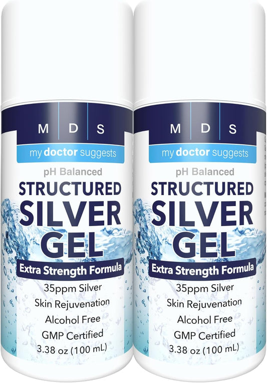 Extra Strength 35ppm Colloidal Silver Gel 2 Pack - USA Made - High Potency Structured Formula for Maximum Benefits