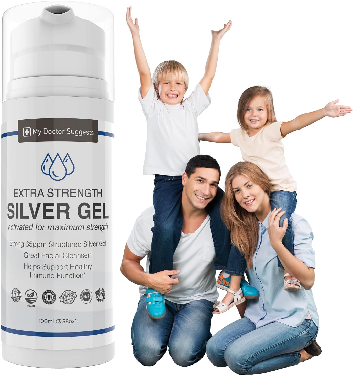 Extra Strength 35ppm Colloidal Silver Gel 4 Pack - USA Made, Maximum Potency Structured Formula - Doctor Recommended Formula