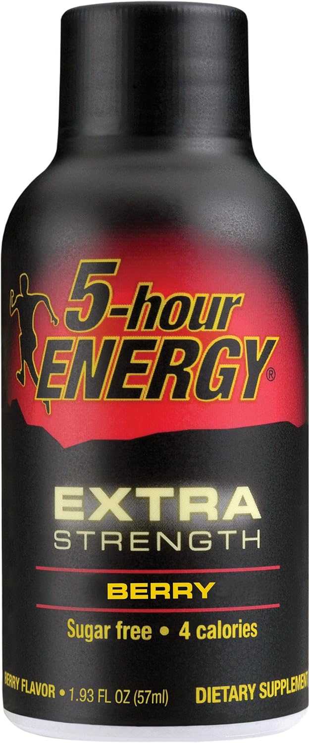 Extra Strength 5-Hour Energy Berry Dietary Supplement 4 Count - Boost Energy & Focus Fast