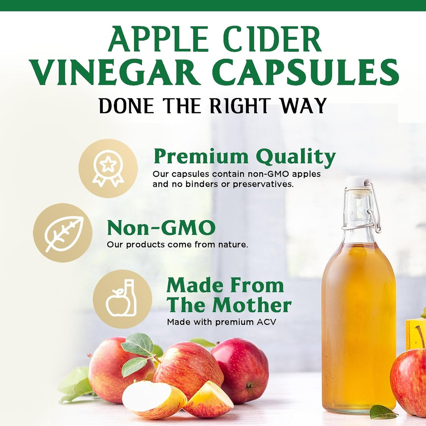 Extra Strength Apple Cider Vinegar Capsules with Vitamin D3 & Zinc - Energy, Digestion & Immune Support - Non-GMO, Gluten-Free Detox Pills - 60 Capsules - BoostGo Australia